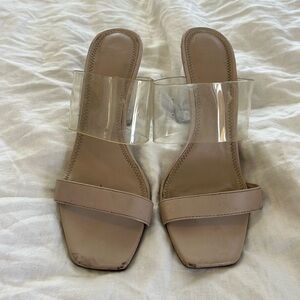 BP. Clear strap heels